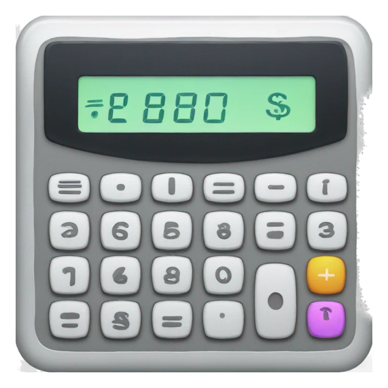 calculator with money and numbers on the screen sticker