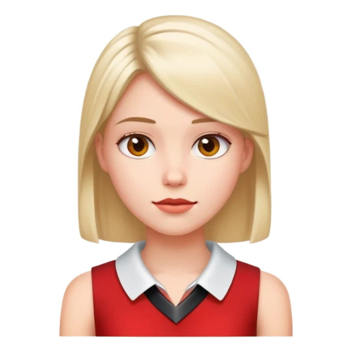 red sleeveless top with a darker collar on a girl sticker