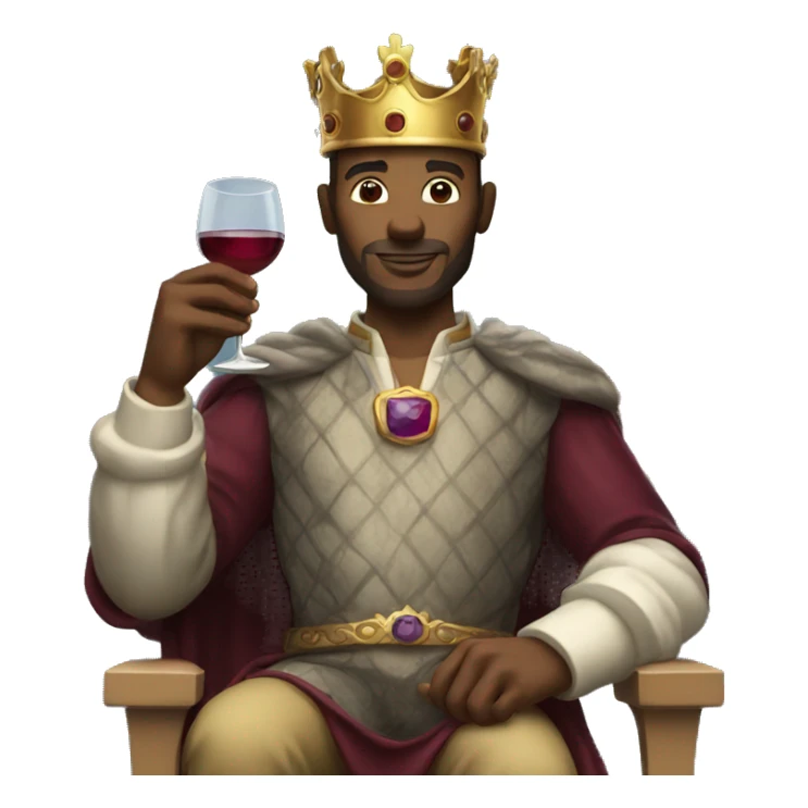 king holding glass of wine sticker