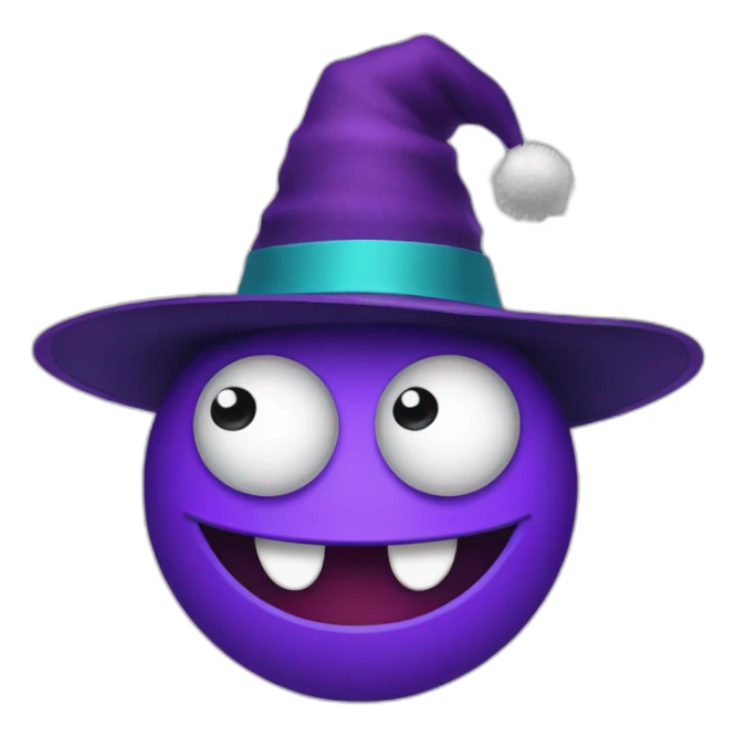 A one-eyed monster in a New Year's hat sticker