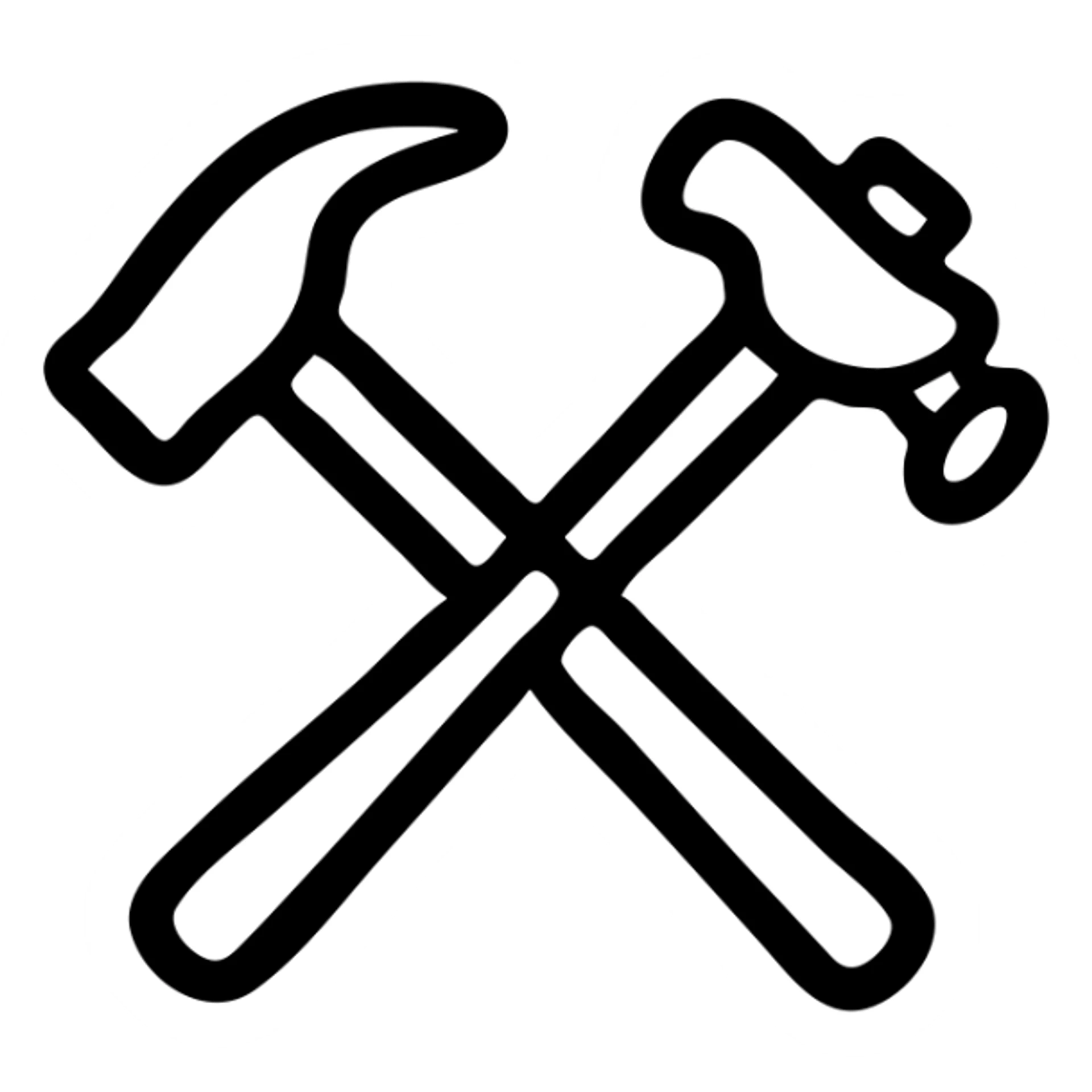 A hammer and sickle tool symbol with the hammer and sickle crossed sticker