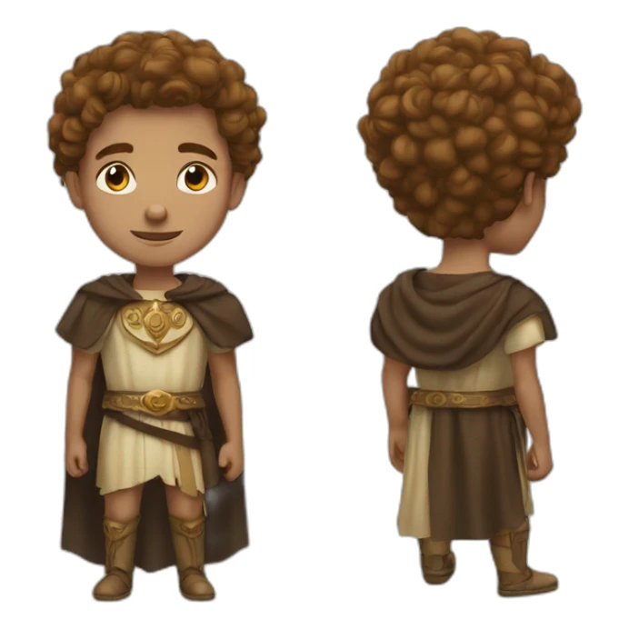 White young king with brown hair sticker