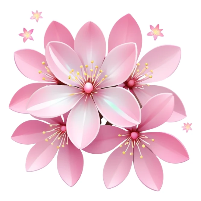 Cute Pastel pink and white Cherry Blossom Sakura Iridescent Starburst Shooting Star sticker