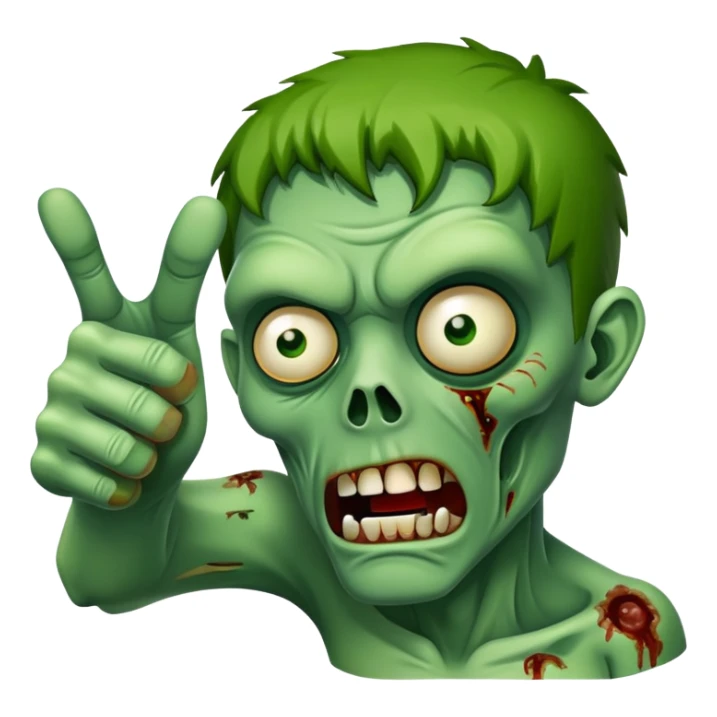 zombie with green skin giving thumbs down sticker