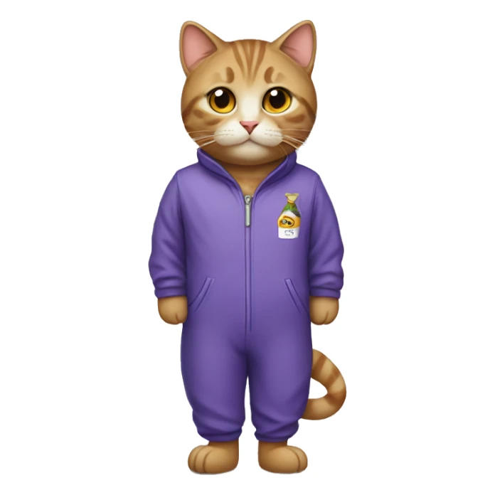 cat in a New Year's jumpsuit sticker