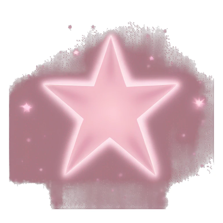 Three small light pink , 4-pointed sparks grouped together. The stars have a slightly elongated shape, giving them a twinkling effect. They vary in size, with the largest star in the center and two smaller stars on either side.  sticker