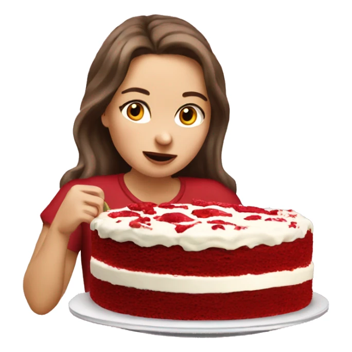polish girl eating red velvet cake sticker