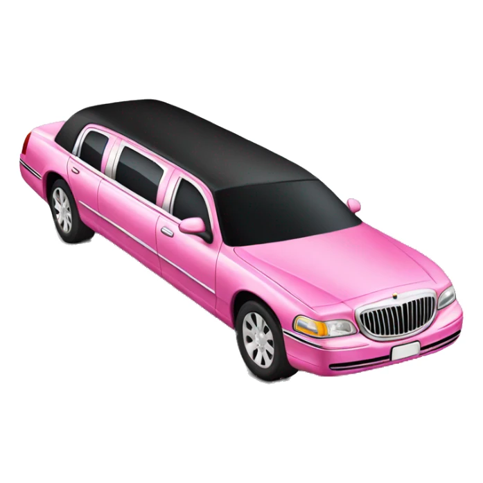 Realistic pink limousine  sticker