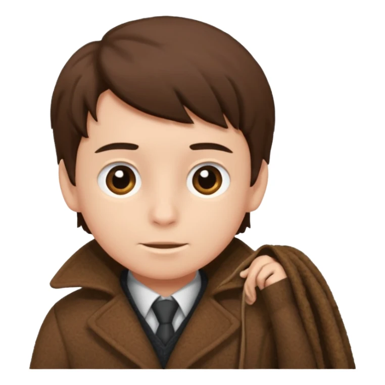 emoji- of a boy putting on his coat sticker