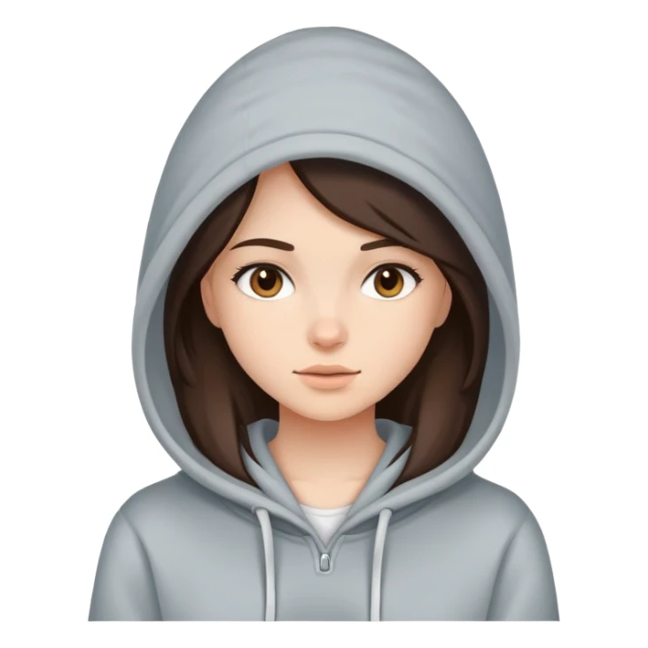 brunette clean girl wearing a hoodie  sticker