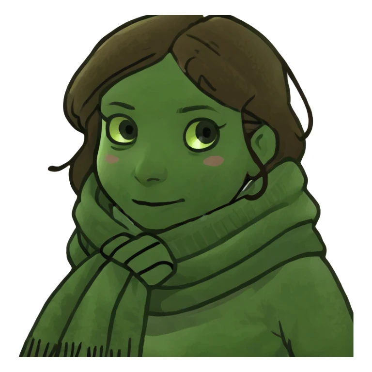 Cozy girl with brown hair sticker