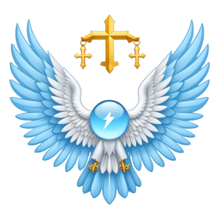 wings emblem holy saint light blue sticker