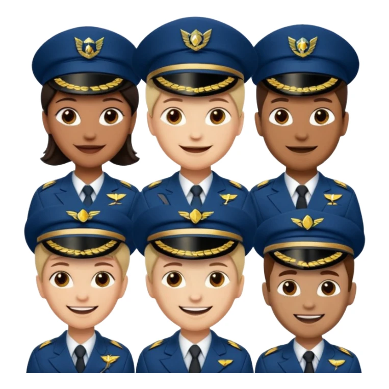 emoji style ship crew where everyone is a capitan less cartoony sticker