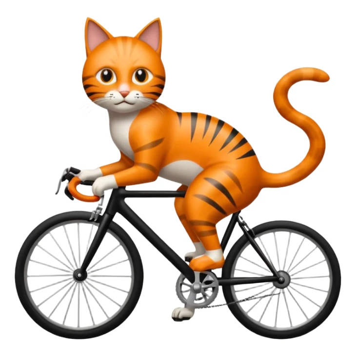Eine Katze auf einem rennrad von vorne sticker