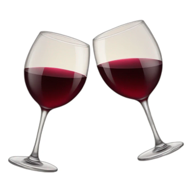Two glasses of red wine are toasting sticker