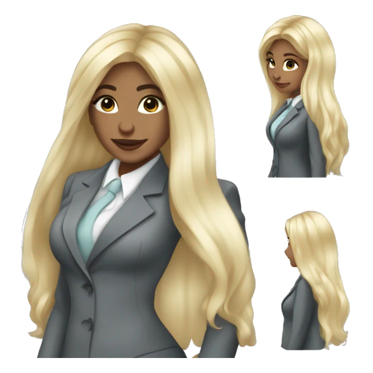 Blonde long hair Tiffany diamond seller in a grey suit sticker
