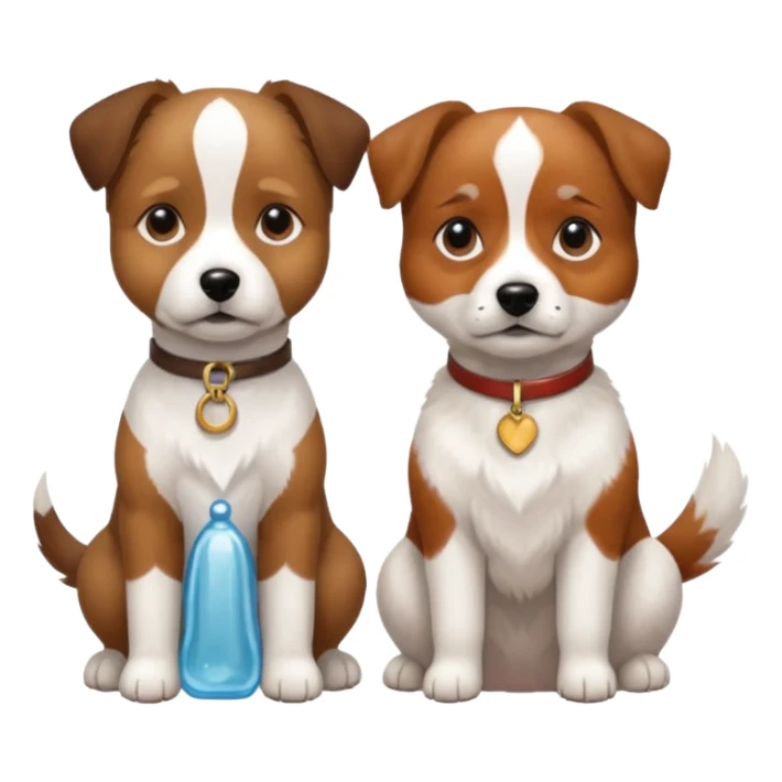 shizu-puddle mix dog sitting next to jack rassel dog sticker