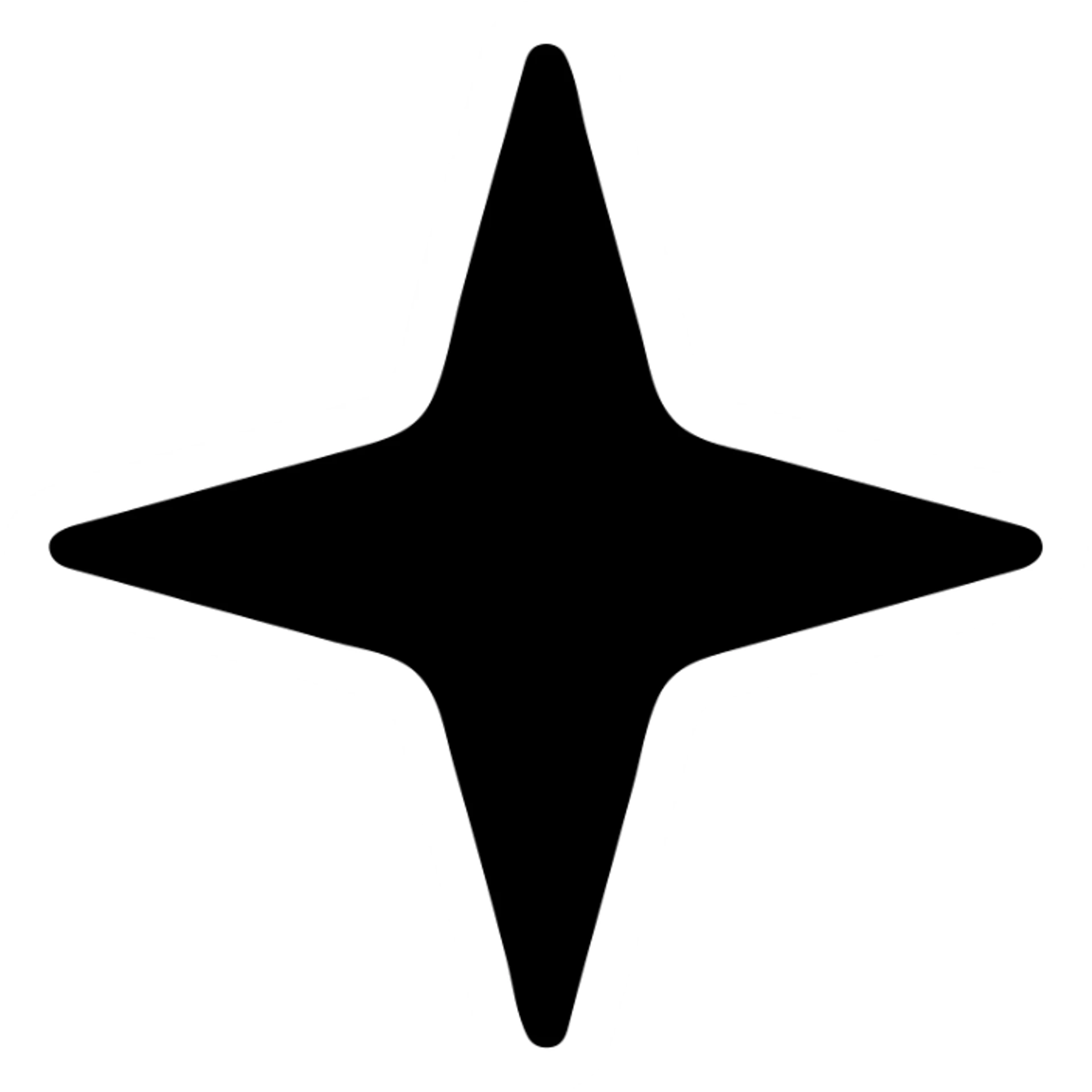 4-pointed star, filled, minimalist icon style sticker