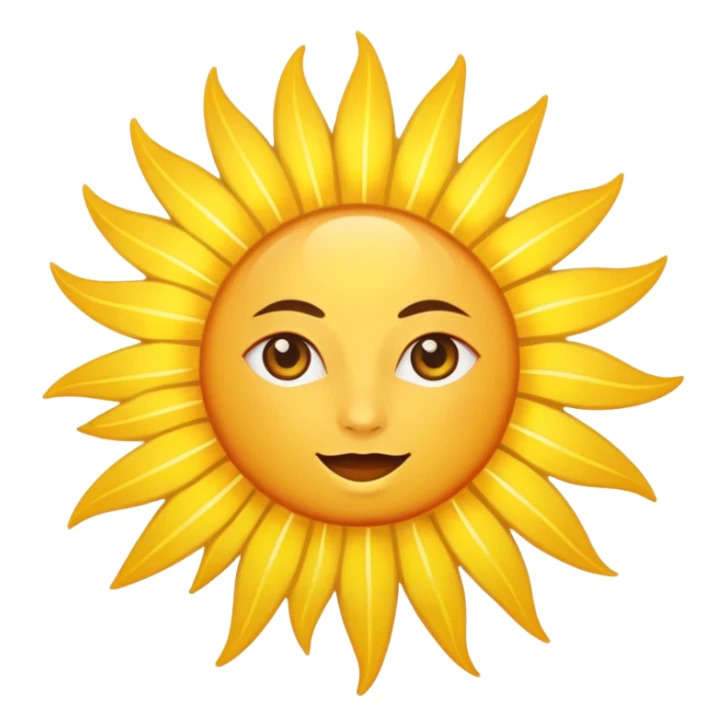 A large, bright sun, with an intense yellow center and golden rays surrounding it, illuminated and vibrant. Take your eyes and mouth away.Faceless  sticker