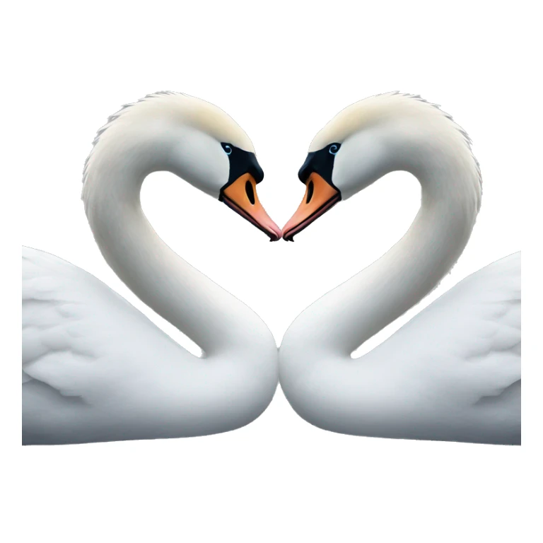 Two swans facing each other head to head sticker
