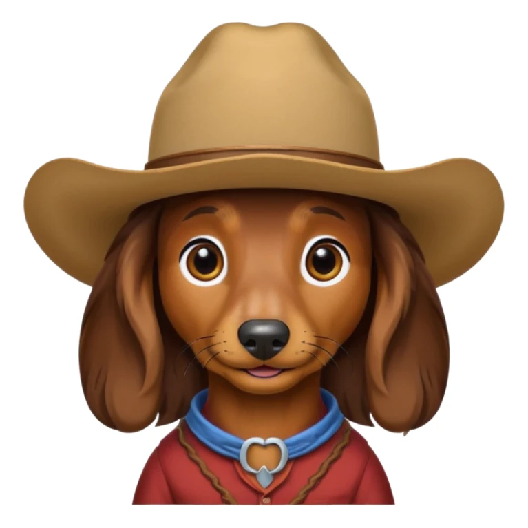 long hair daschund with a cowboy hat sticker