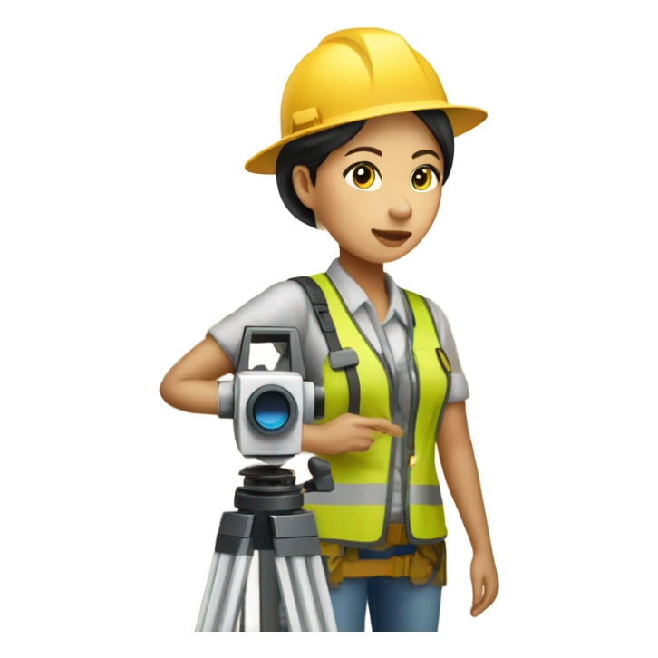 pinay land surveyor with total station sticker