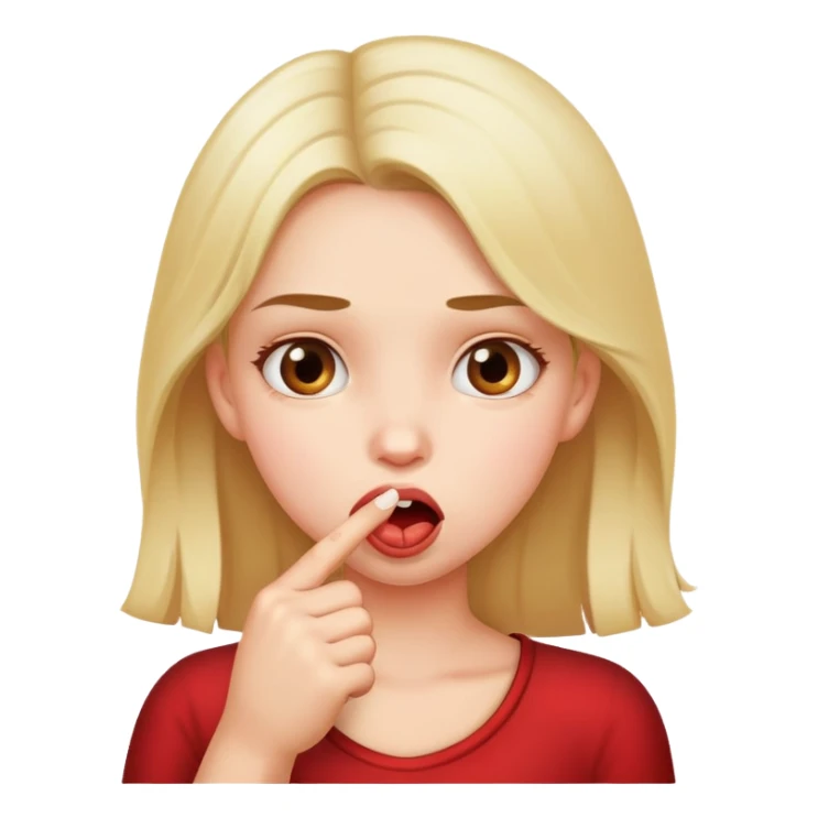 girl biting her finger curiously sticker