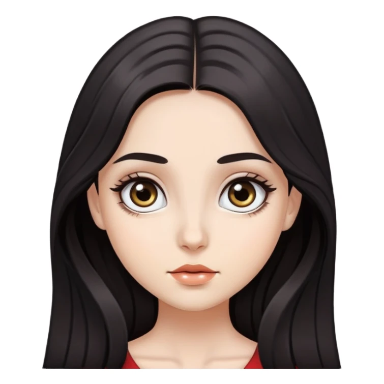 pretty girl with big dark eyes and long dark hair sticker