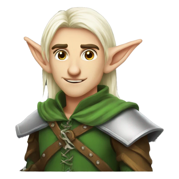 rogue male elf fantasy sticker