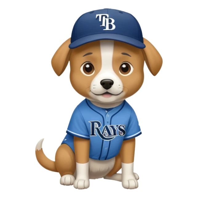 dog wearing tampa bay rays merch sticker