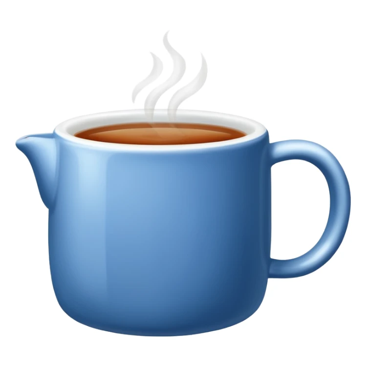 visibly steaming plain blue mug of tea sticker