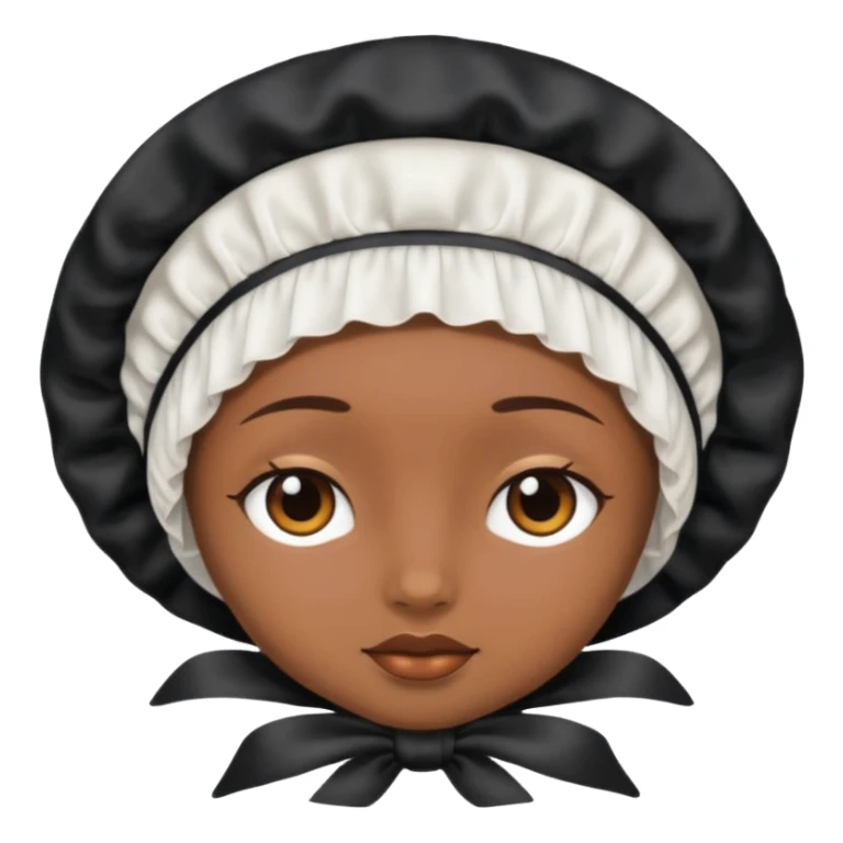 Black Silk sleep Bonnet emoji brown skin  sticker