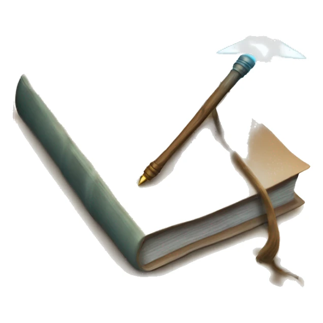 A book with a magic shadow wand, representing fantasy and imagination. sticker