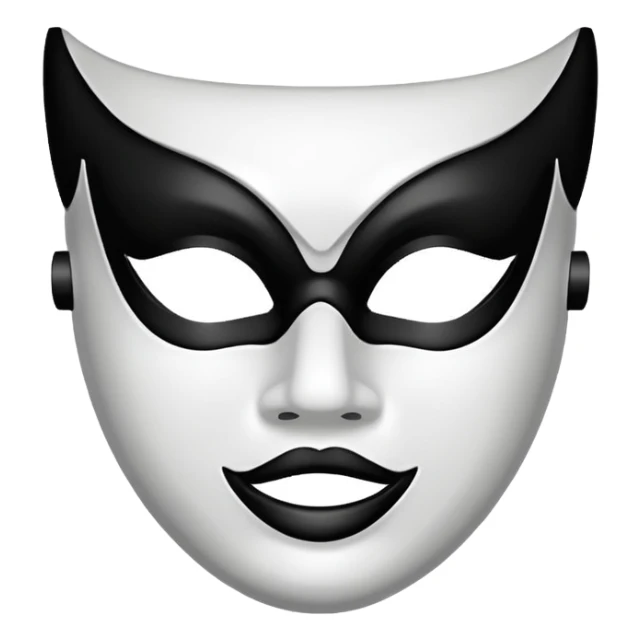 Create this emoji : 🎭 but in White and black  sticker
