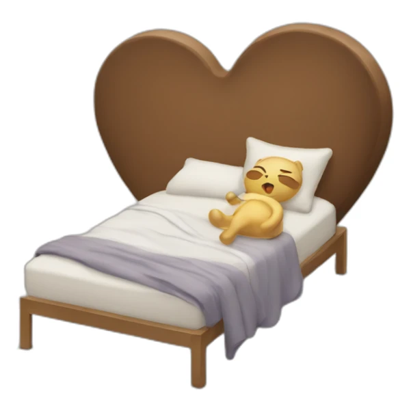 chat dormant sur un coeur sticker