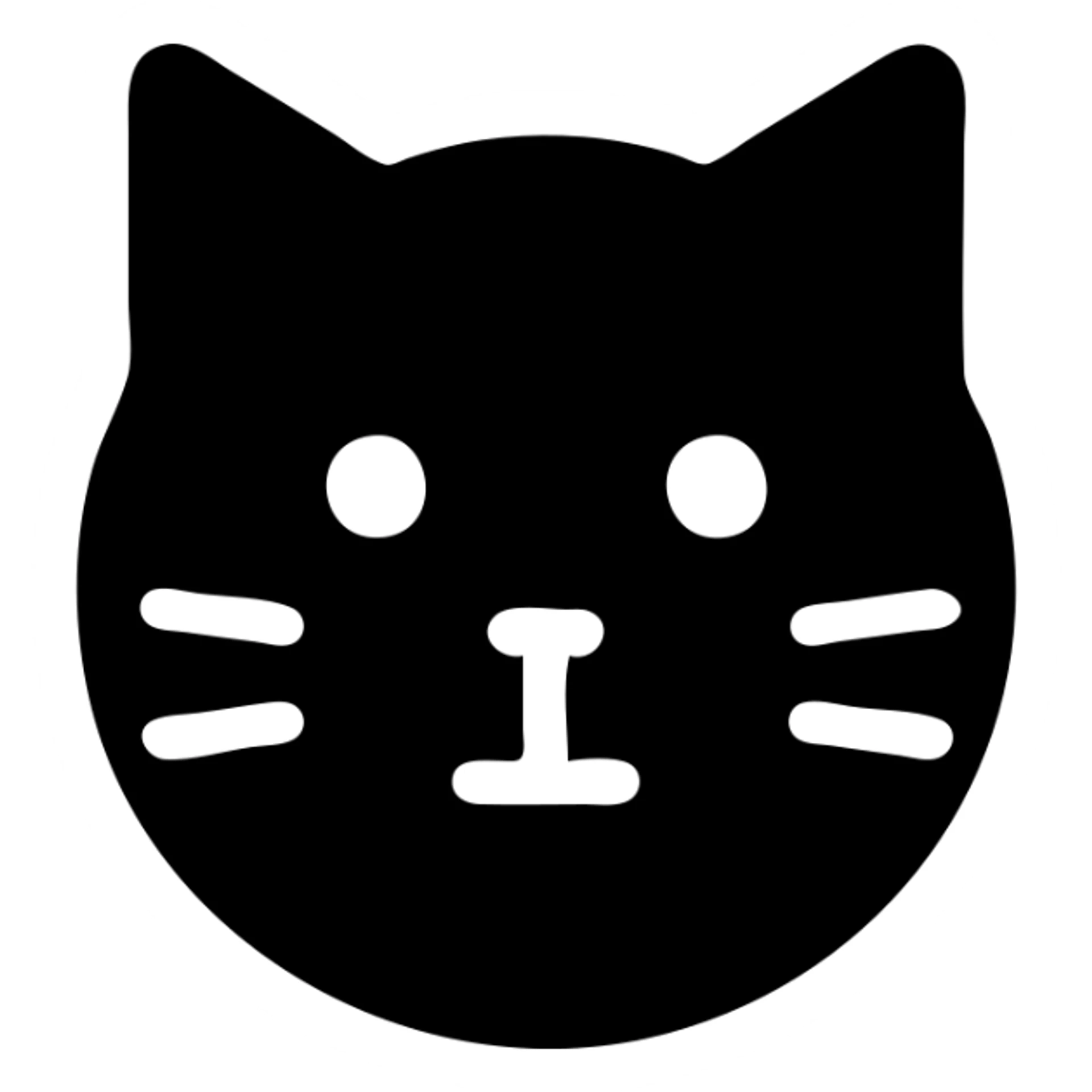 Round cat, neutral expression sticker