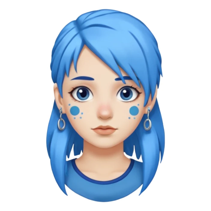 White girl with blue hair and piercings  sticker