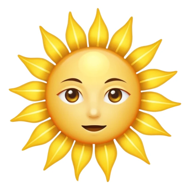 A large, bright sun, with an intense yellow center and golden rays surrounding it, illuminated and vibrant. sticker
