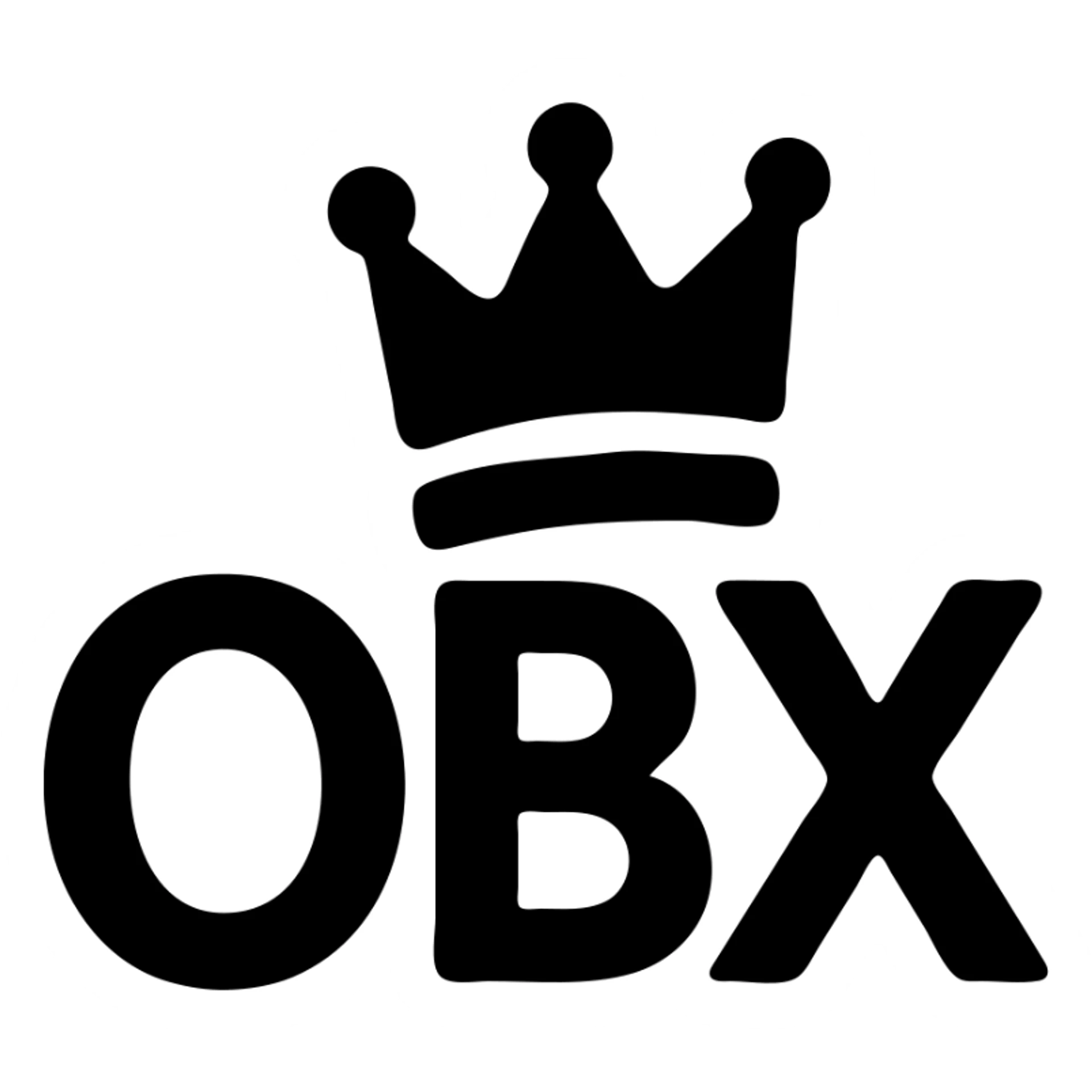 OBX letters with a tilted crown on top sticker