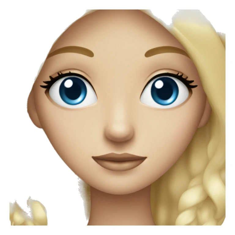 blonde girl with blue eyes and long eye lashes sticker