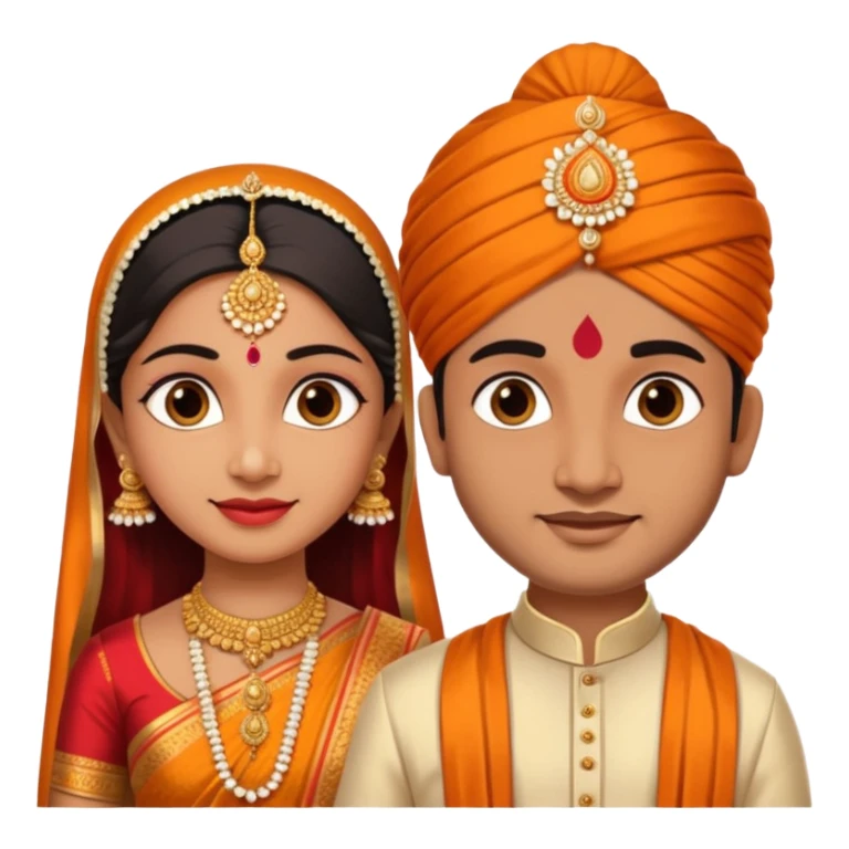 South indian wedding bride and groom sticker