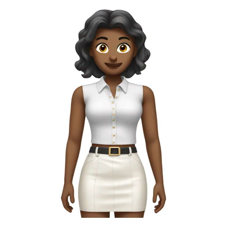 White High waisted leather skirt isolated sticker