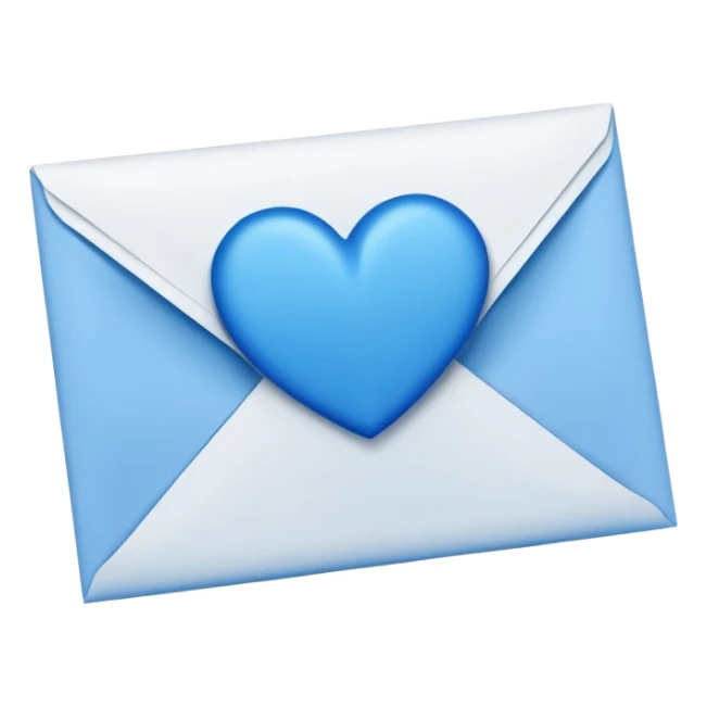 letter with a blue heart seal sticker