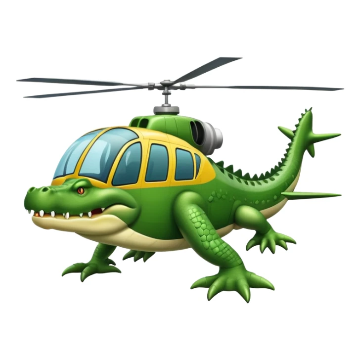 Un cocodrilo en un elicotero sticker