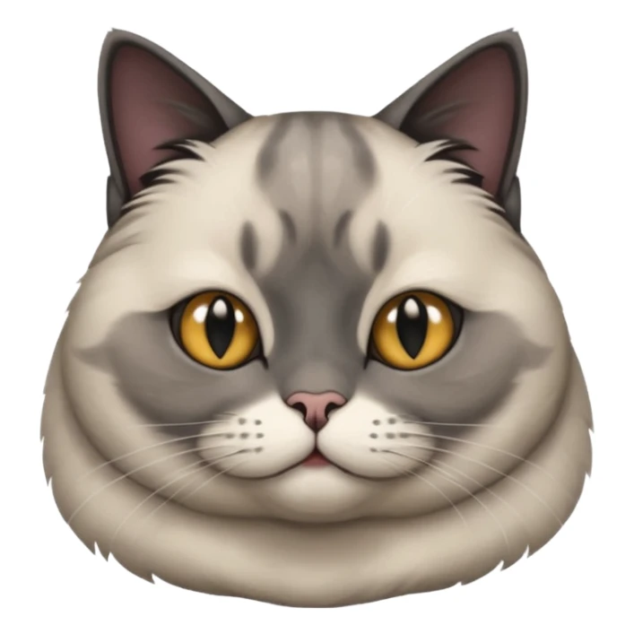 fat grey and black magnolian boy cat  sticker