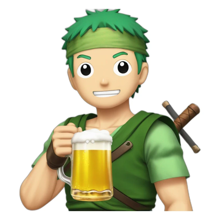 Roronoa zoro qui bois une bière ￼ sticker