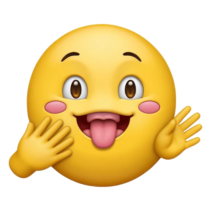 emoji sticking tongue with hands to the side  sticker