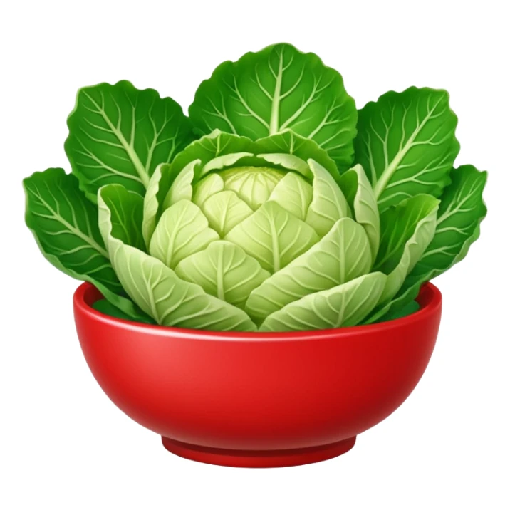 napa cabbage in a bowl vivid bright red color sticker