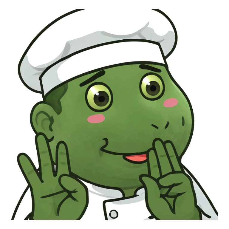 regular emoji with a chef hate and kissing its fingers sticker