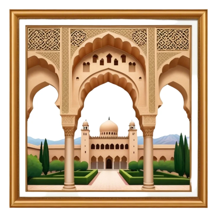 Alhambra Landmark Emoji – Highlighting its Moorish architecture and distinctive arches. sticker